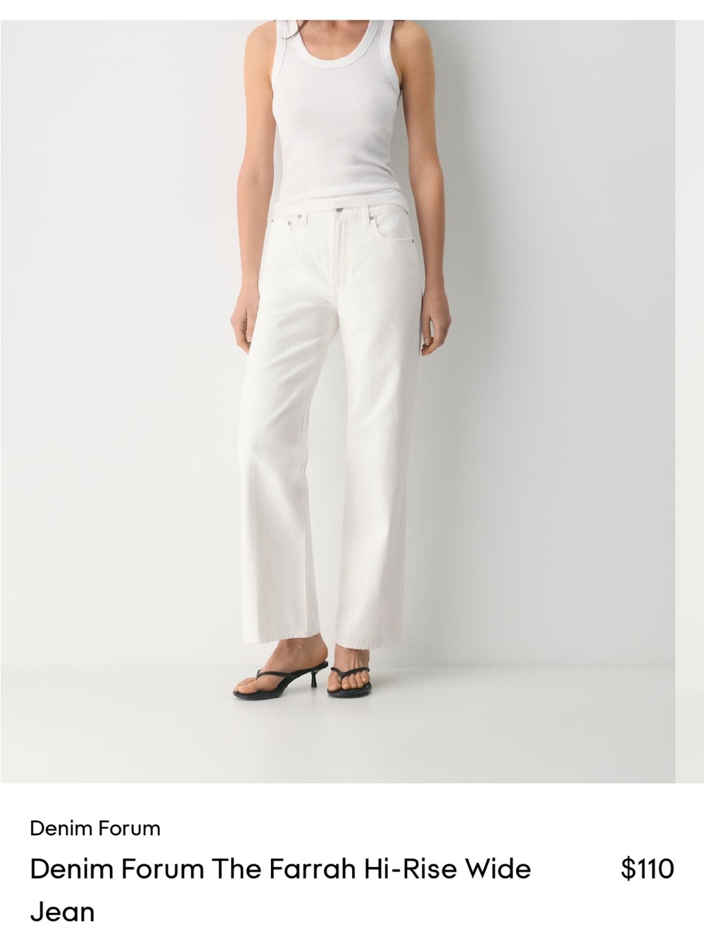 Aritzia Denim Forum White Wide-Leg High-Rise Jeans